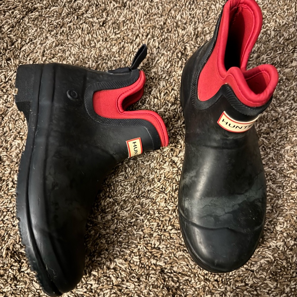 Hunter Navy blue and Red Ankle Rain Boots Target